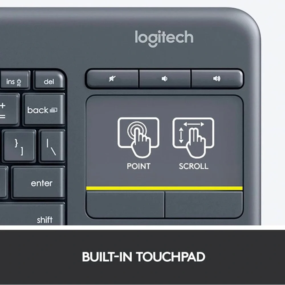 Logitech M510 Wireless Ergonomic Mouse + K400 Plus Wireless Keyboard Black